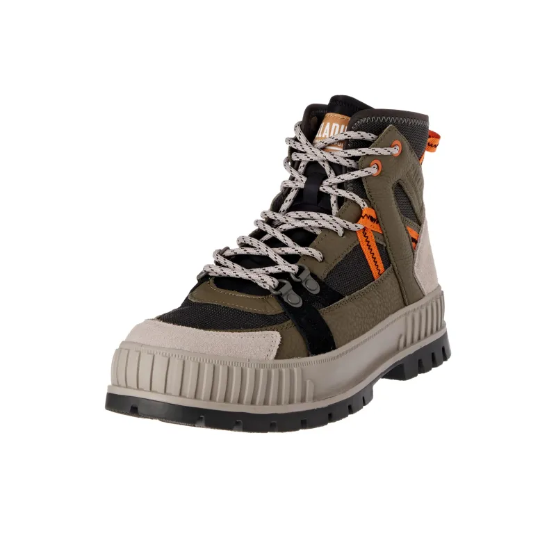 Palladium Anti Slip Wear Resistant High Top Hiking Shoes Men's Gray Brown-2