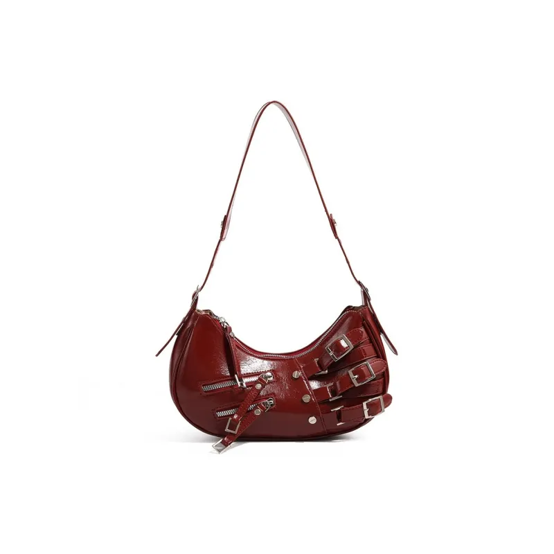 SEPTWOLVES PU Shoulder Bag Regular Women's Black/Burgundy/Blue/Silver-3