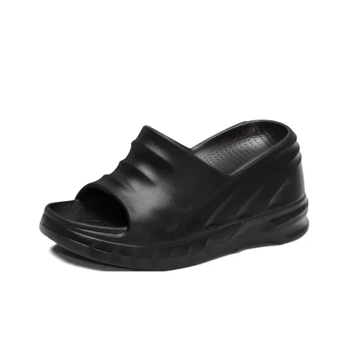ABCYLM Quiet Slip-Resistant Abrasion-Resistant Slide Slippers Women's Black