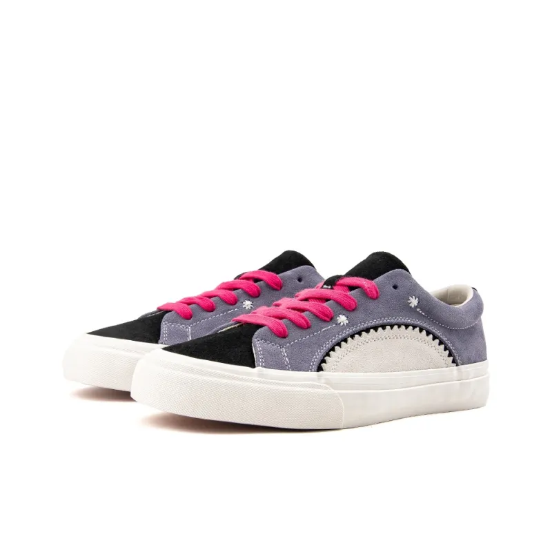 WANSWER Slip-Resistant Cushioning Abrasion-Resistant Low-Top Skateboard Shoes Unisex Black Purple Red-2