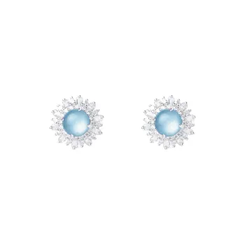Clear Snow Ice Glutinous Jadeite Stud Earrings Women's