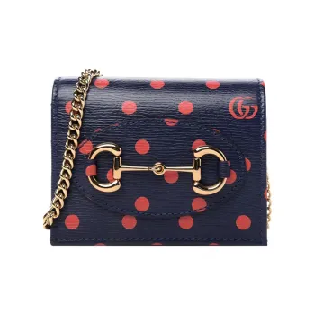 GUCCI Horsebit 1955 Cow Leather One Shoulder Handbag Crossbody Bag Regular Women's Dark Blue