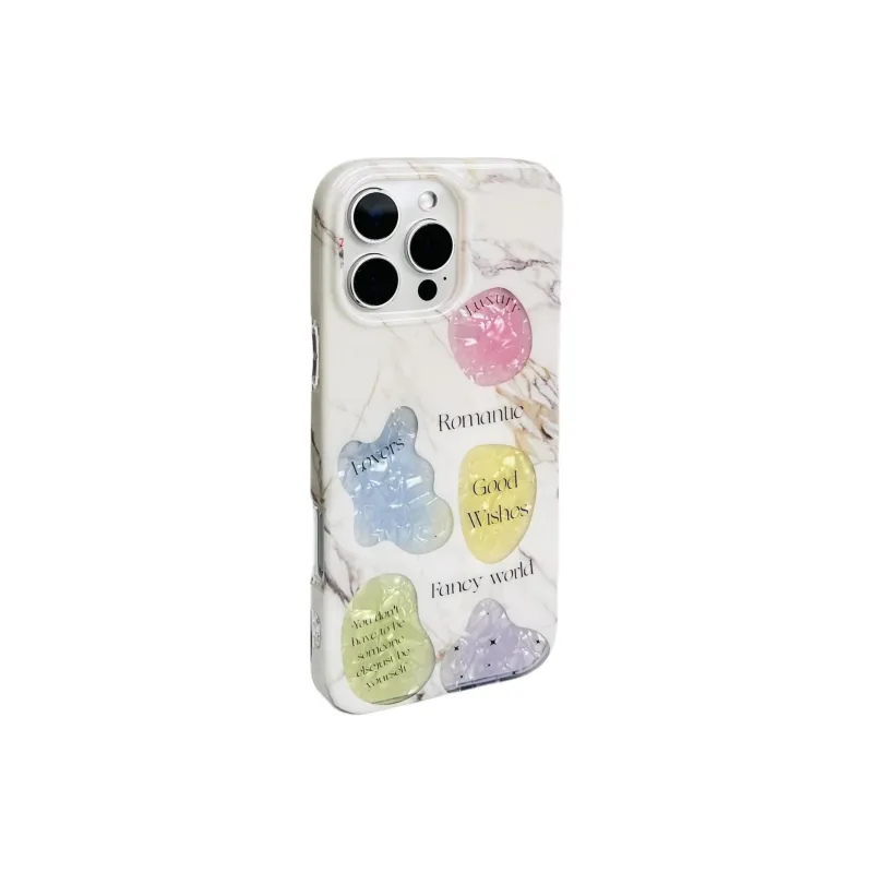 Sopi Acrylic Material Marble Texture Multicolor Phone Cases Compatible With IPhone 16/15 Pro Max/Apple 13/14 Pro/Max-1