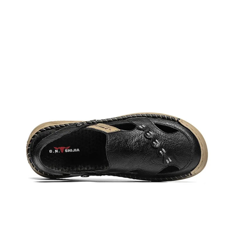 G.N.SHIJIA Black Gold Ox Collection Beach Sandals Men's-3