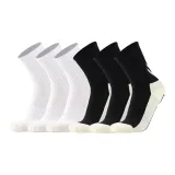 Crew Glue Soccer Socks 6 Pack (3 White/3 Black)