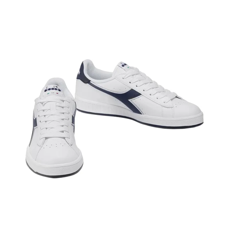Diadora Game P Anti-Slip Wear-Resistant Low-Top Skateboard Shoes Men's White Blue-3