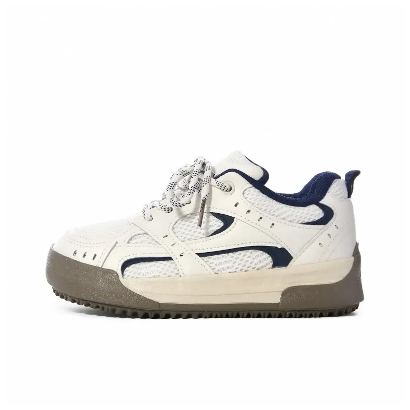 Anime Story Slip Resistant, Abrasion Resistant, Lightweight, Breathable Low Top Skateboard Shoes Women's Beige Blue-1