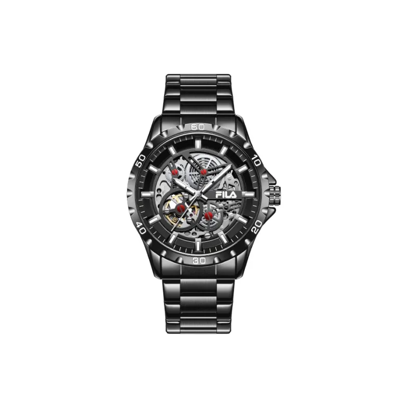 FILA Wrist Watch Mechanical Movement Steel Strap 49mm Black Dial Men's Watches-5