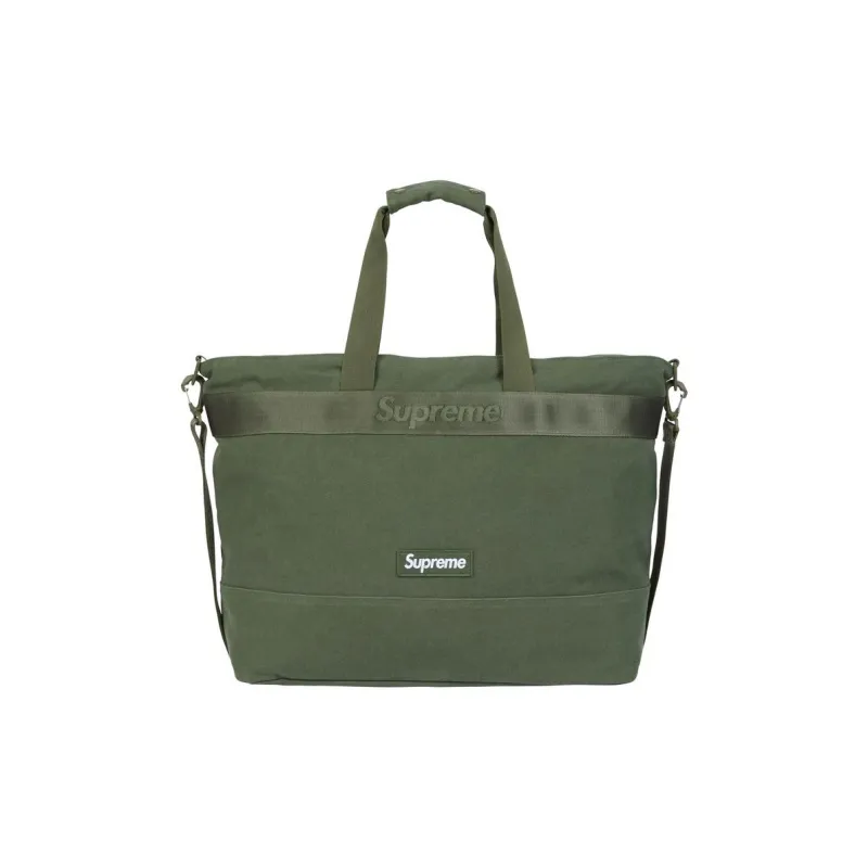 Supreme Canvas Canvas Bag Tote Bag Shopping Bag Shoulder Bag Crossbody Bag Handbag Unisex Olive Green-0