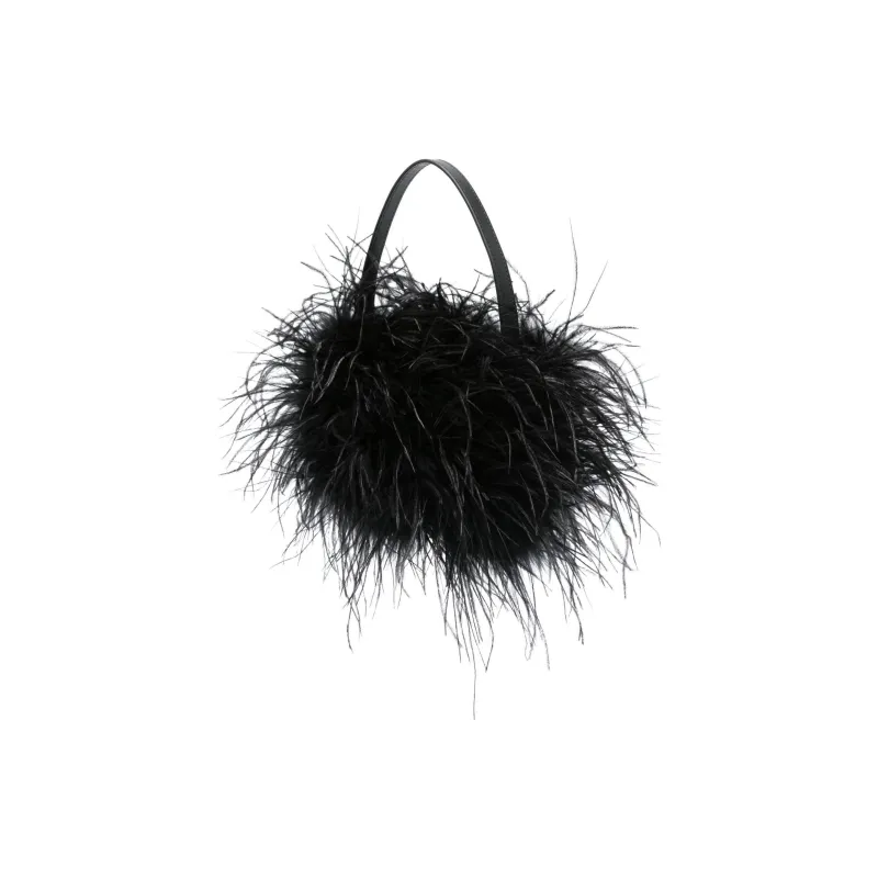 Alexander Wang Heiress Calfskin Handbag Medium Size Women's Black-1