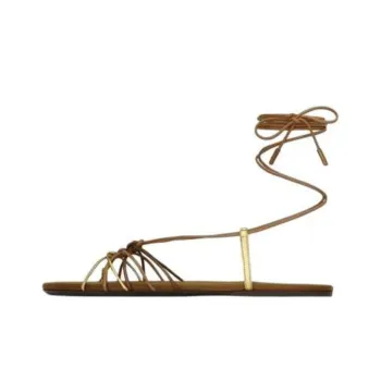 SAINT LAURENT Babylone Strap Sandals Women's Brown