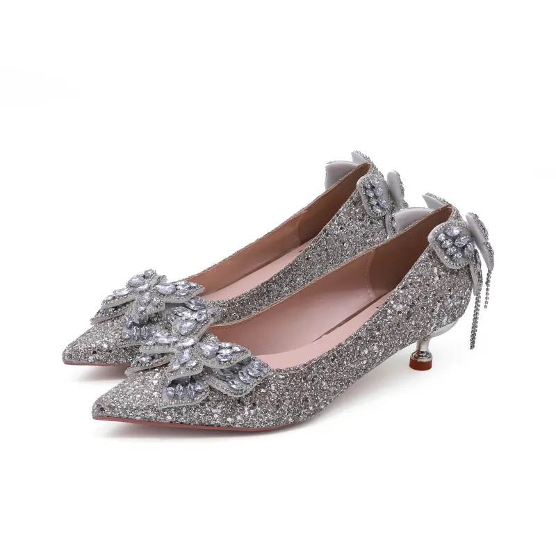 Dawei's House Slim Heel High Heels Women's Champagne-2