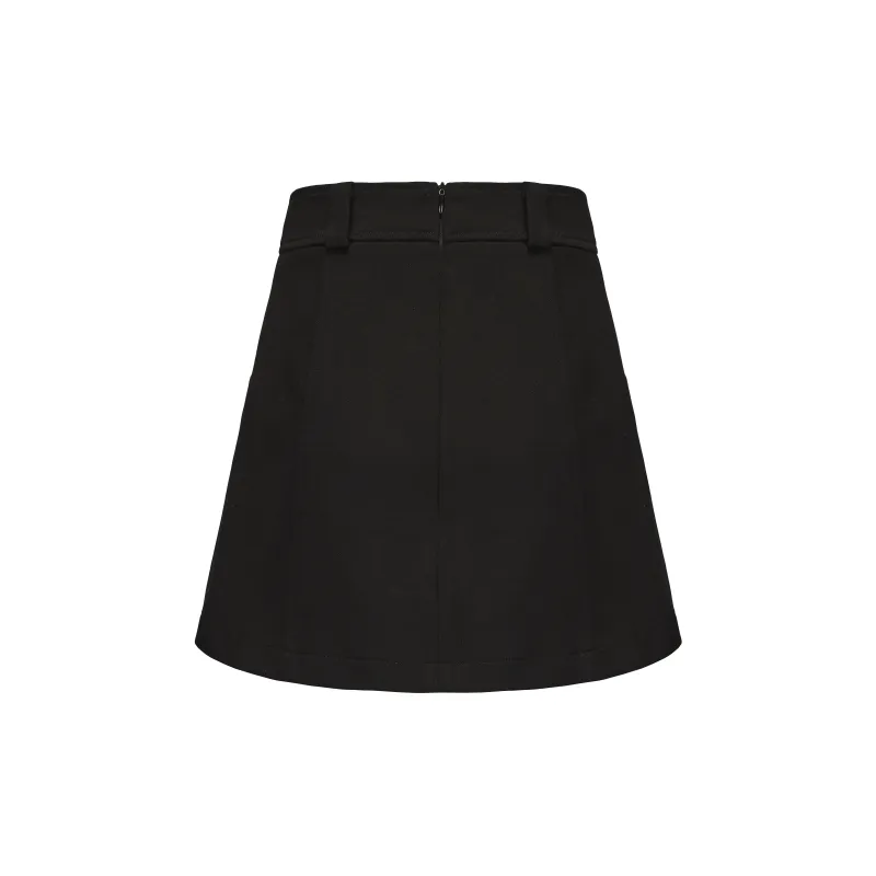 CHIWAWAMEME Casual Short Skirts Women's Black-1