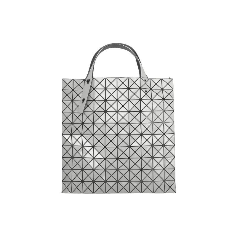 ISSEY MIYAKE Prism Polyvinyl Chloride Resin Polyester Artificial Leather Tote Bag Shopping Bag Handbag Women's Silver-3