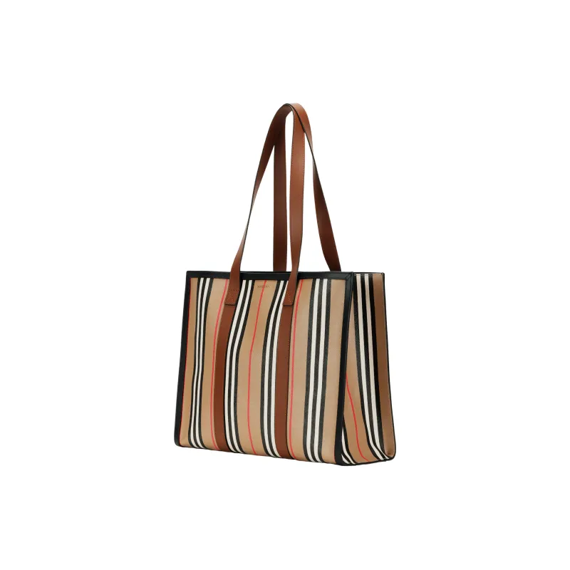 Burberry Canvas Tote Bag Shopping Bag Handbag Shoulder Bags Medium Size Women's Khaki-2
