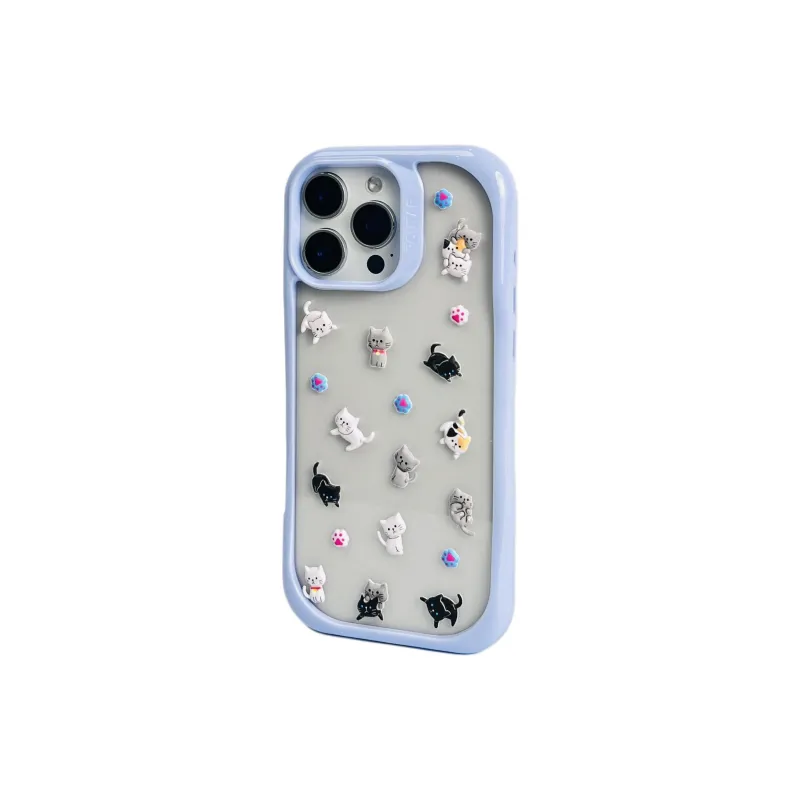 Wei Xin TPU Material Penguin Kitten DIY Sticker Phone Cases Compatible With IPhone 16/15 Pro Max/Apple 13/14 Pro/Max-6