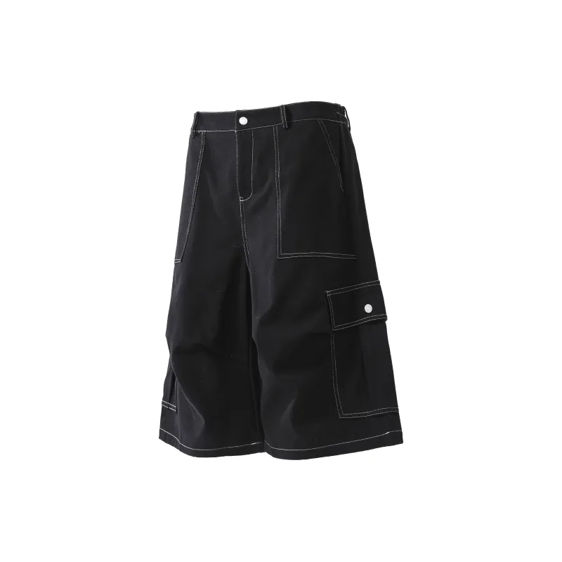 ONITSOP Wide Leg Casual Cargo Shorts Unisex-7
