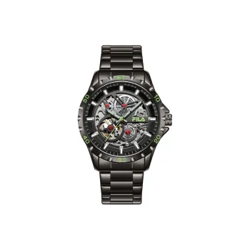 FILA Wrist Watch Mechanical Movement Steel Strap 49mm Black Dial Men's Watches