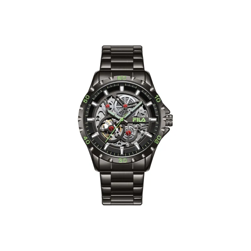 FILA Wrist Watch Mechanical Movement Steel Strap 49mm Black Dial Men's Watches-0