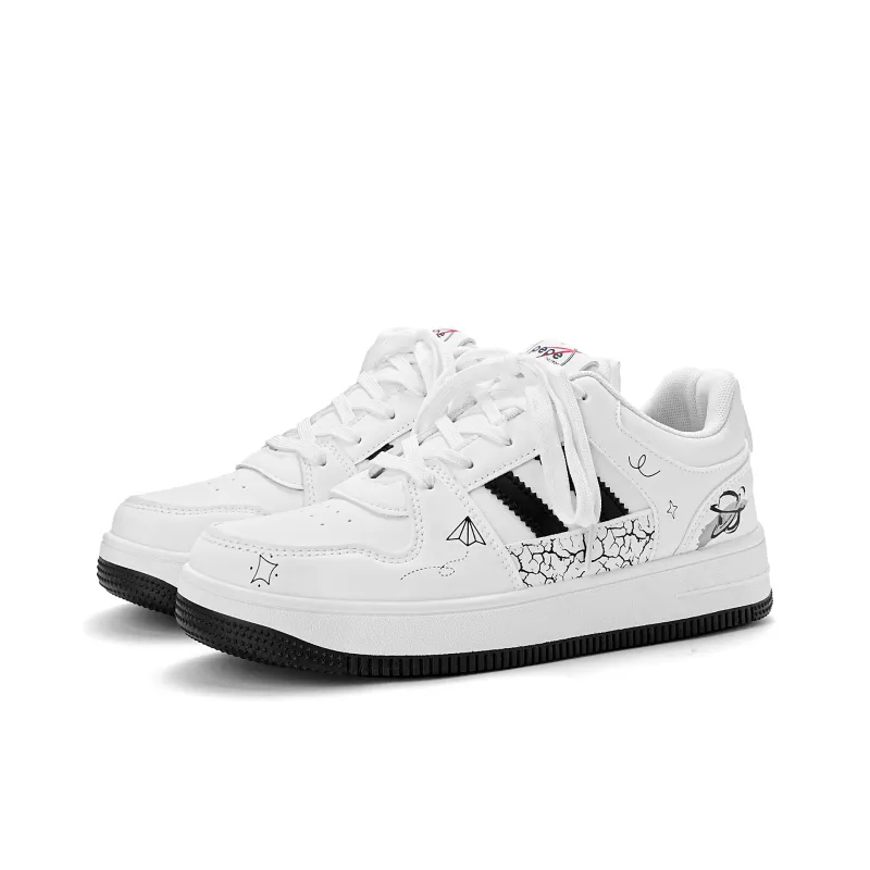 Pepe The Frog Skateboard Shoes Unisex Low Top Classic Black White/Pink/Raw White-1