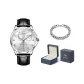 Black Leather Case White Dial