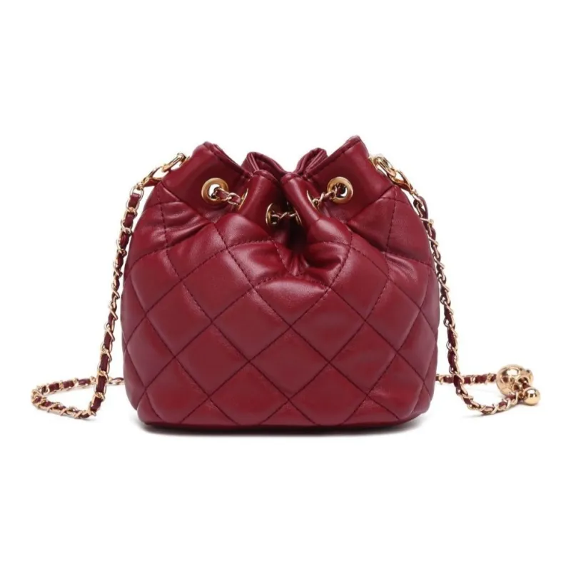 SEPTWOLVES PU Shoulder Bag Regular Women's Black/Burgundy-8