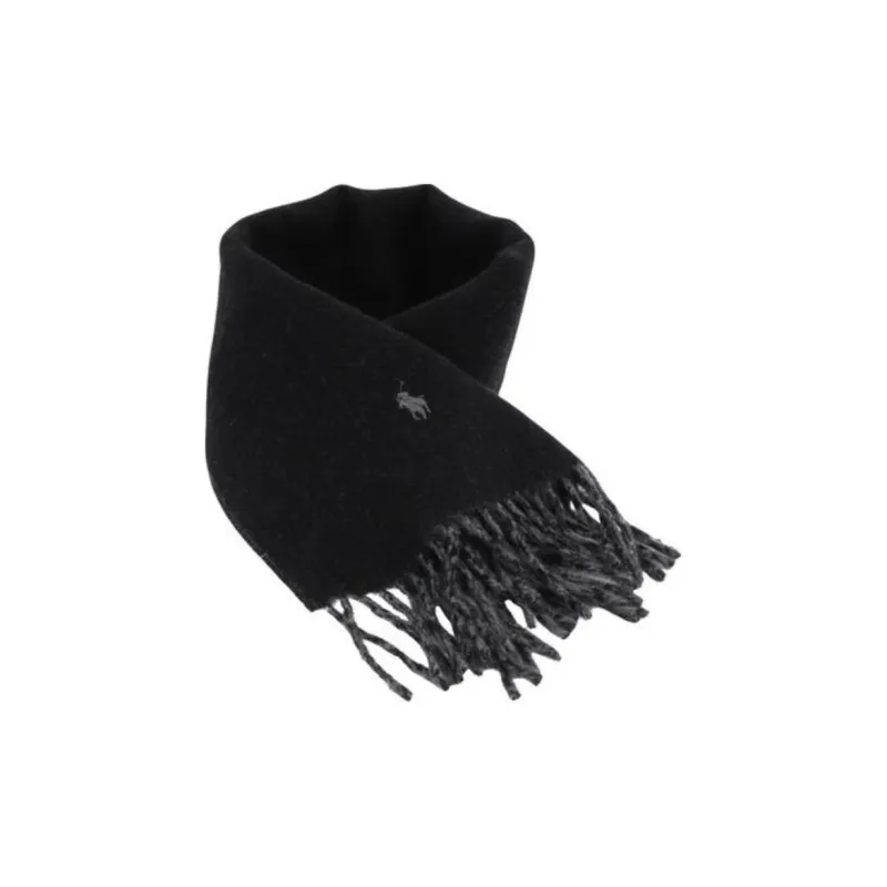 Polo Ralph Lauren Wool Nylon Wool Blend Knit Scarves Men's Black-4