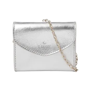 Il Bisonte Leather Card Holder Unisex Silver