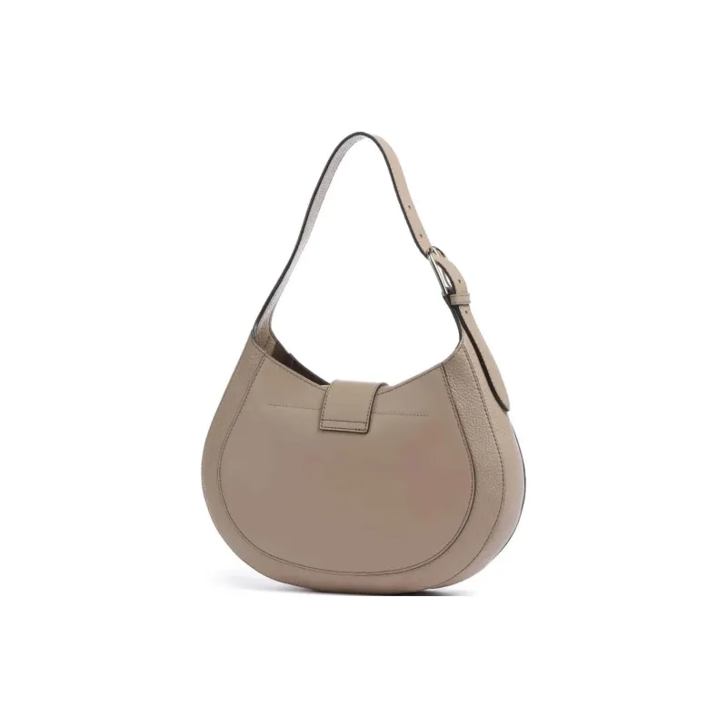 Furla Club 2 Grain Leather Shoulder Bag Medium Size Women's Taupe-1