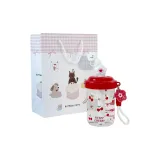 [Korean Style Cat Birthday Shopping Bag]Red (Small Cloud Straws)