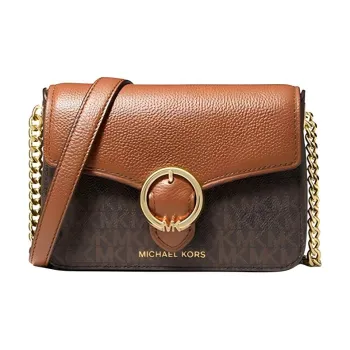 MICHAEL KORS Wanda Leather Shoulder Bag Crossbody Bag Small Size Women's Brown