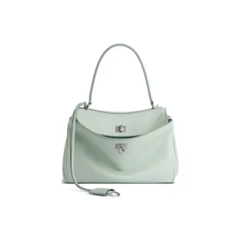 Balenciaga Rodeo Smooth Calf Leather One Shoulder Handbags Small Size Women's Green