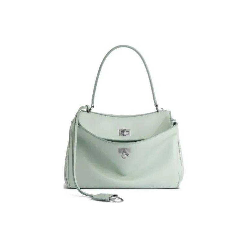 Balenciaga Rodeo Smooth Calf Leather One Shoulder Handbags Small Size Women's Green-0