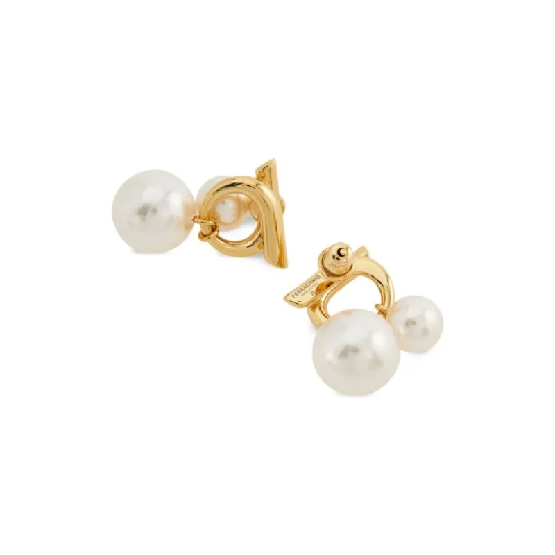 Ferragamo Faux pearl Embellished Earrings-1