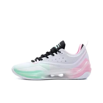 XTEP Lightweight Anti Slip And Wear Resistant Low Top Basketball Shoes Men's White Turquoise