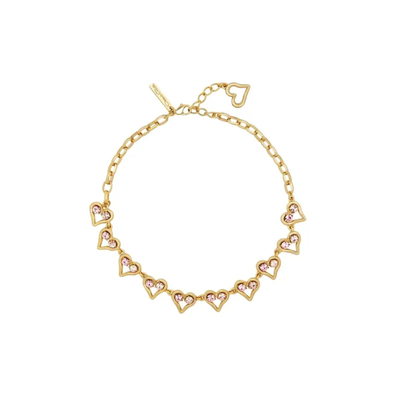 Oscar De La Renta Crystal embellished Heart Necklace-1