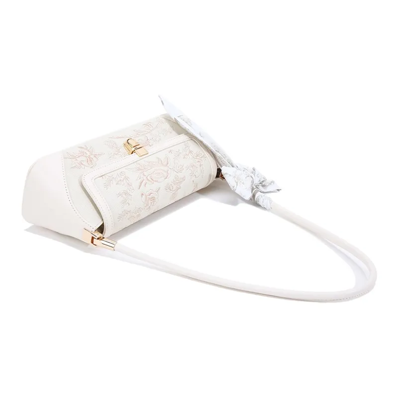 Carit&Koty Polyurethane Shoulder Bag Women's Brown/White-10