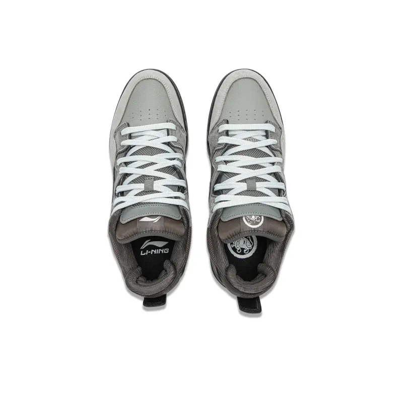 LiNing Wave Pro Anti Slip Wear Resistant Low Top Skateboard Shoes Men's Gray Black-3