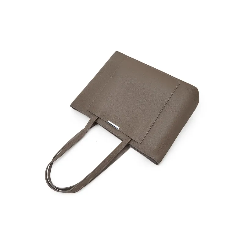 Old Man's Head Synthetic Leather Tote Bag Shoulder Bag Regular Women's Black/elephant Grey/brown-5