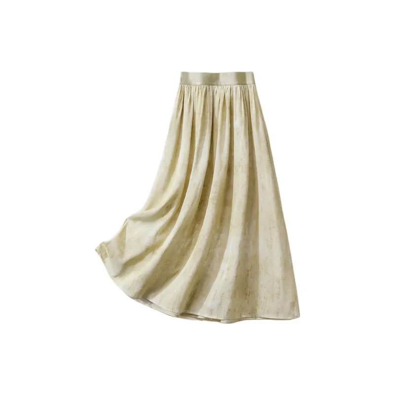 IHIMI Casual Long Skirt Women's Tender Grass Green-1