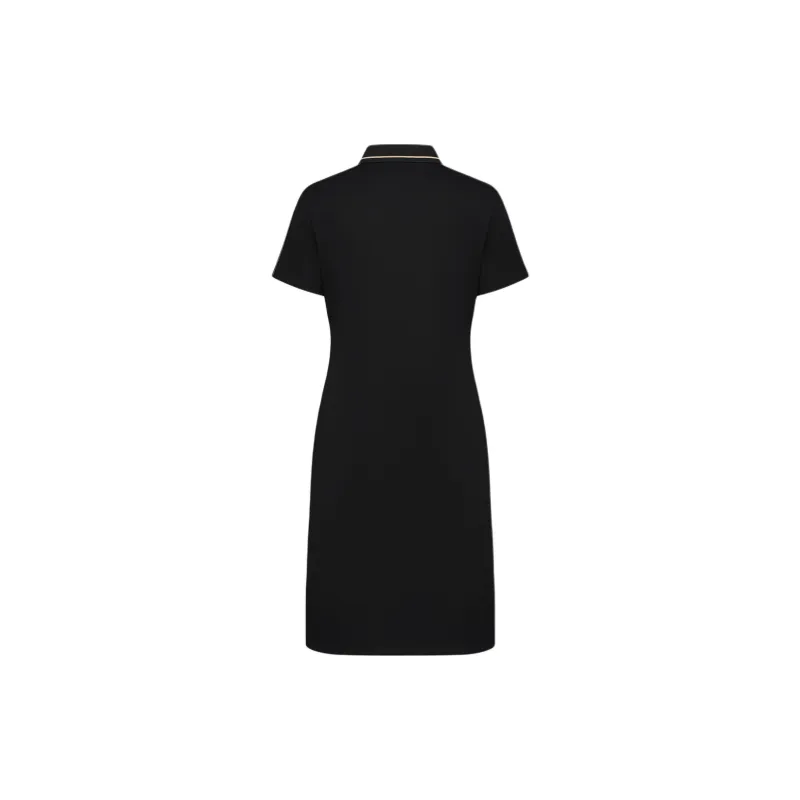 Biyin Leufen Short Sleeved Dress Women's Black-1