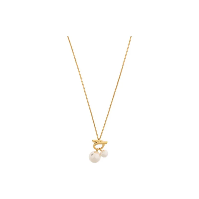 Ferragamo Double Pearl Necklace-0