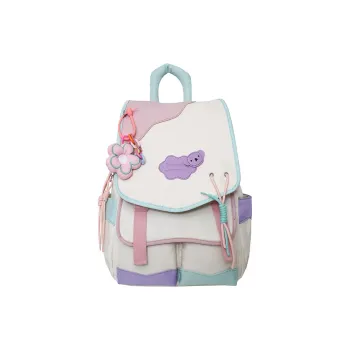 KAMLUI Nylon Backpack Unisex White & Pink Color/White & Yellow Color/Blue & Yellow Color/Black & Yellow Multicolor