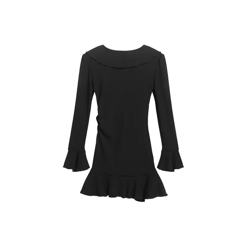 AHDO Long Sleeved Dresses Women's Black-1