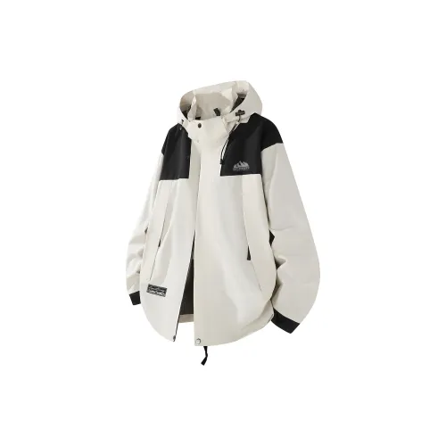 Kepu Keep Warm From The Wind Windbreaker Jacket Unisex Ivory White