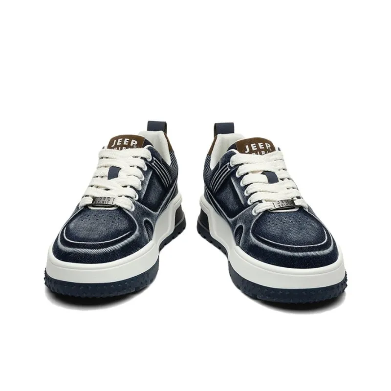 JEEP SPIRIT Abrasion-Resistant Low-Top Skateboard Shoes Men's Topaz Blue-3