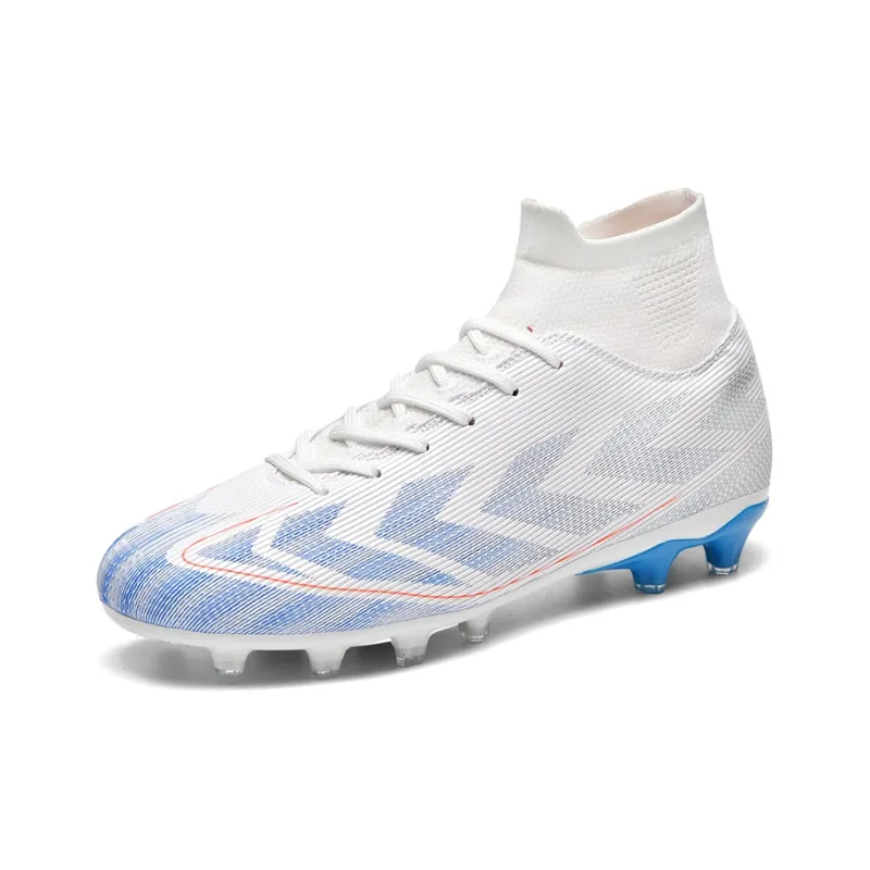 QIUTEXIONG FG Rubber Long Studs TF Rubber Broken Studs Cushioning Support Impact Resistant Soccer Shoes Unisex-25