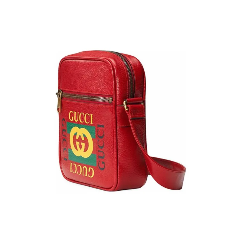 GUCCI Leather Camera Bag, Crossbody Bag, Shoulder Bag Trumpets Unisex Red-1