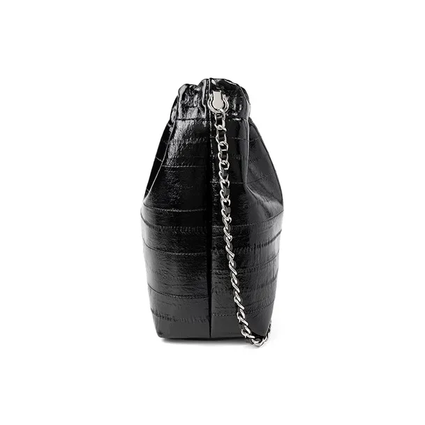 Teenmix Cow Leather With Synthetic Leather Shoulder Bag, Crossbody Bag Women's Black/Silver/Ecru-2