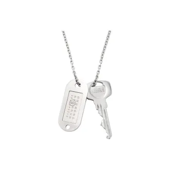 MM6 Maison Margiela Key Charm Logo Plaque Necklace